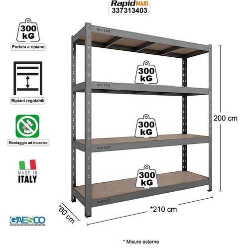 Scaffale metallo per garage - scaffale,