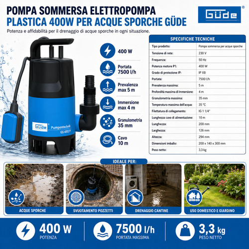 Pompa sommersa acque sporche - acque,